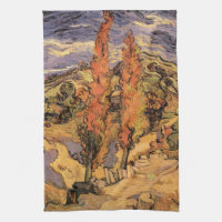 Poplars auf der Straße durch Hügel von Vincent van