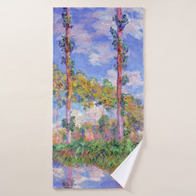 Poplars in der Sonne, Monet Badehandtuch (Badehandtuch)