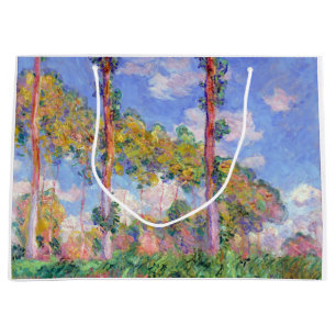 Poplars in der Sonne, Monet Große Geschenktüte