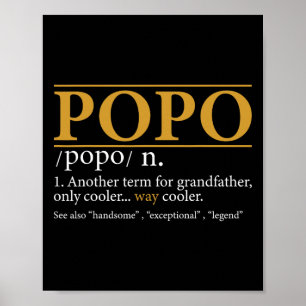 Popo Definition Fathers Day Gift Opa Geschenk Poster