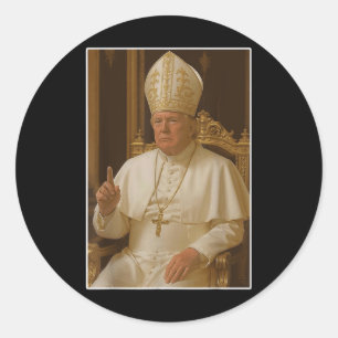 Popo Trump Vatikan Church Pope Trump Funny Christi Runder Aufkleber