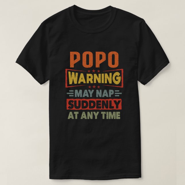 Popo-Warnhinweise können jederzeit plötzlich Nicke T-Shirt (Design vorne)