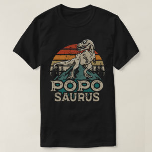 Poposaurus Dinosaurier Grandpa Saurus Vatertag T-Shirt