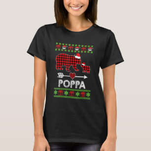 Poppa Bär Weihnachtsmann Rot Kariert Familien Schl T-Shirt