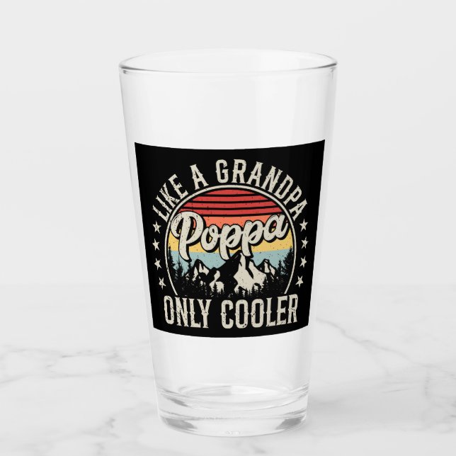 Poppa wie ein Opa nur Cooler Retro trinken Glas (Vorderseite)