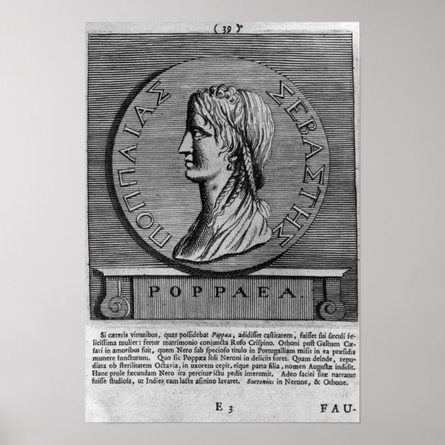 Poppaea Sabina, Gravur nach einem römischen Poster (Vorne)