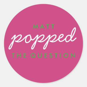 Poppen Sie die Frage Bachelorette Wedding Sticker