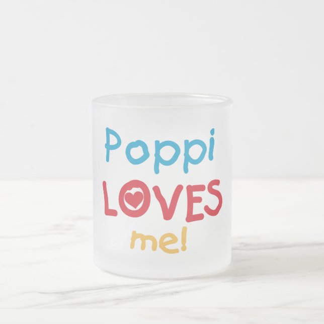 Poppi Lieben Me T - Shirt und Geschenke Mattglastasse (Mittel)