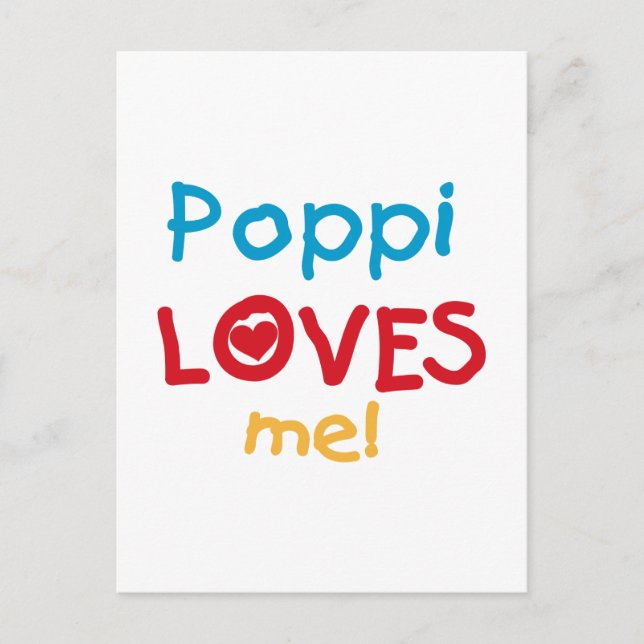 Poppi Lieben Me T - Shirt und Geschenke Postkarte (Vorderseite)