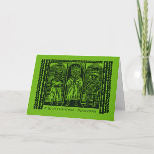 Poppi Meowy Weihnachtsfeline Magi, Weiße Katzen Karte