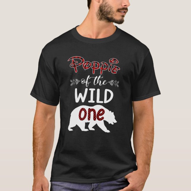 Poppie-Bär aus der Wildnis ein roter Karierter Fun T-Shirt (Vorderseite)