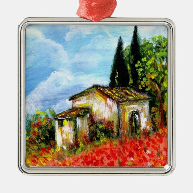 POPPIEN IN DER TUSKANIE ORNAMENT AUS METALL (Vorne)