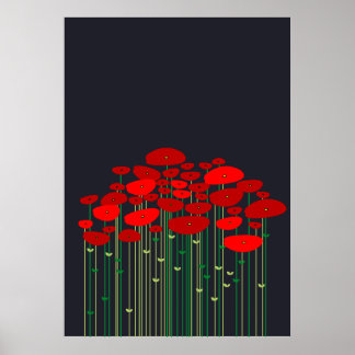 Poppies Black Poster