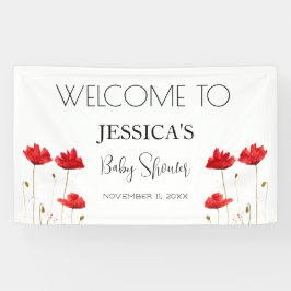 Poppies Blume Poppy Baby Dusche Begrüßungszeichen Banner