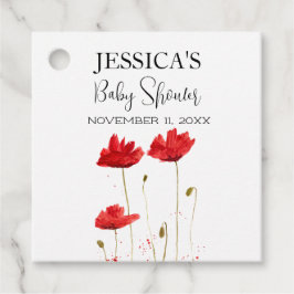 Poppies Blume Poppy Baby Dusche Wildblume Mädchen Geschenkanhänger