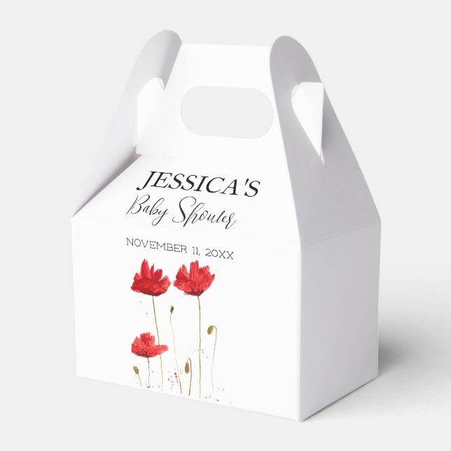 Poppies Blume Poppy Baby Dusche Wildblume Mädchen Geschenkschachtel (Vorderseite)