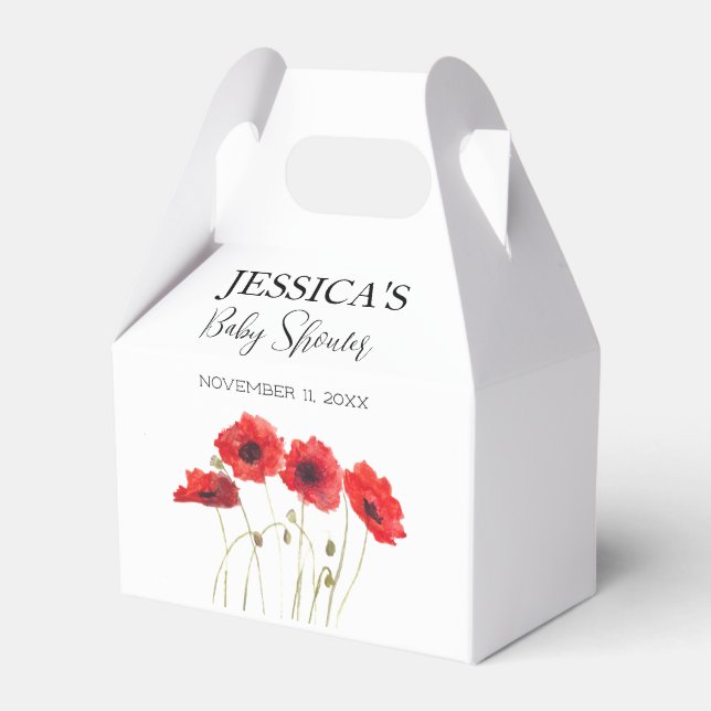 Poppies Blume Poppy Baby Dusche Wildblume Mädchen Geschenkschachtel (Vorderseite)