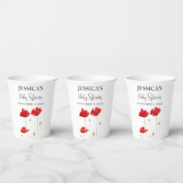 Poppies Blume Poppy Baby Dusche Wildblume Mädchen Pappbecher