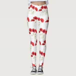 Poppies Blumenmohn Sommergarten Fitness Leggings