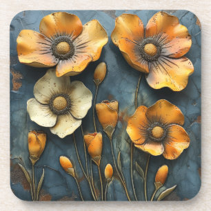 Poppies botanisches Kalifornien Getränkeuntersetzer