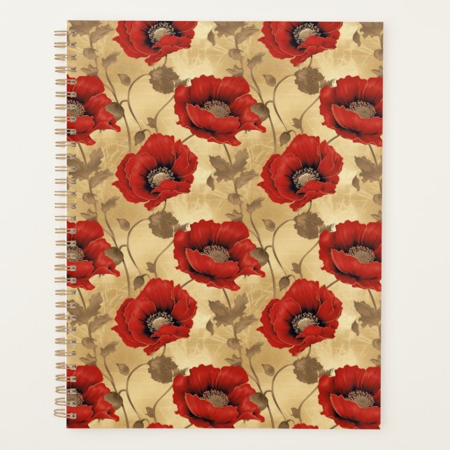 Poppies Chiyogami Planner Planer (Vorderseite)