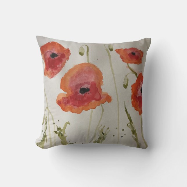 Poppies Cotton Pillow Kissen (Vorderseite)
