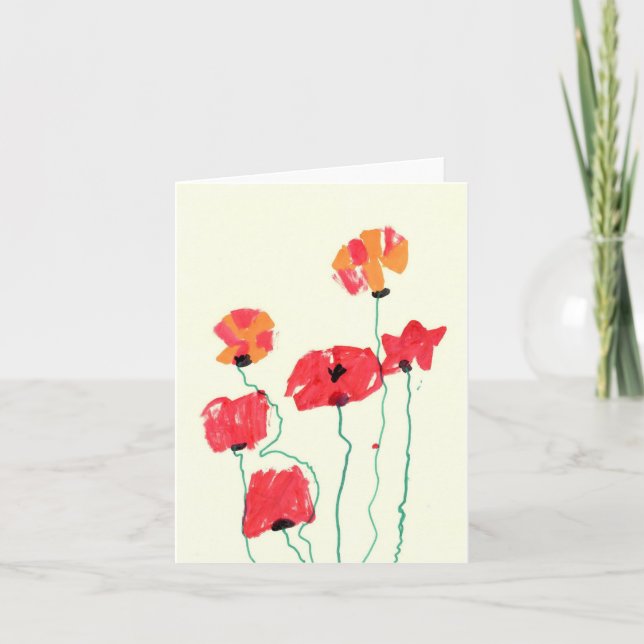 Poppies Dankeskarte (Vorderseite)
