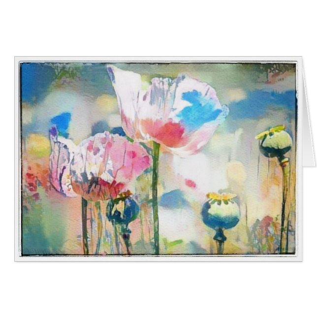 Poppies d'aquarelle (Devant horizontal)