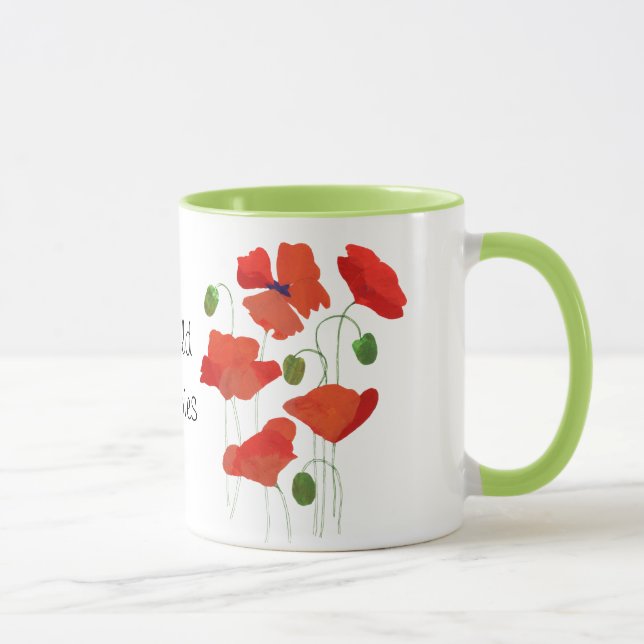 Poppies de campagne chic Scarlet Ringer Coffee Mug (Droite)