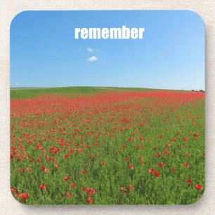 Poppies erinnern sich getränkeuntersetzer