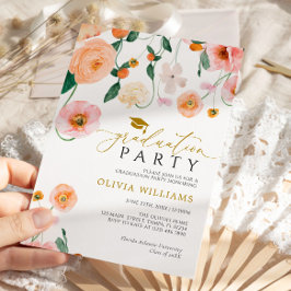 Poppies Fleurs Graduation Party Invitation