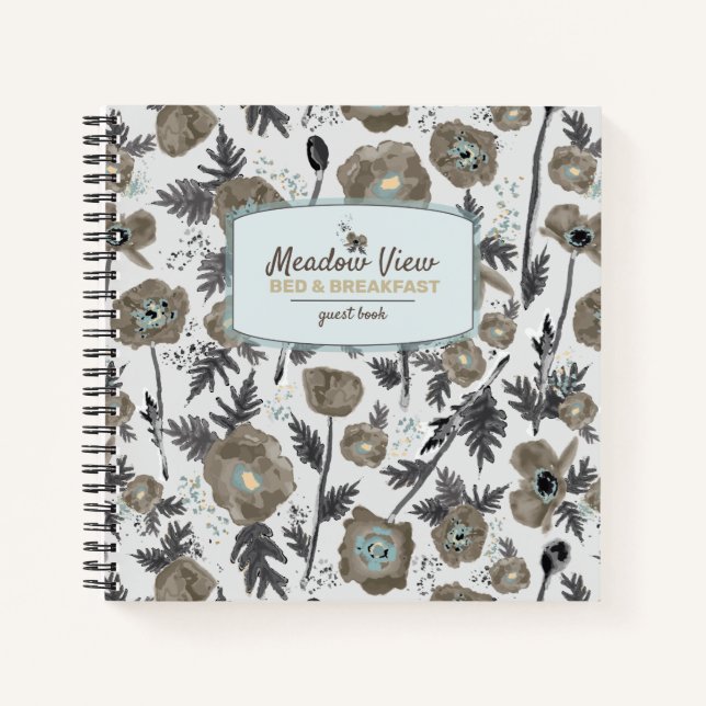 Poppies Floral Vacation Rental Gästebuch Notizbuch (Vorderseite)