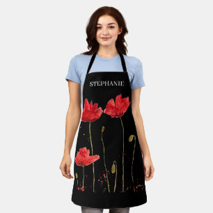 Poppies floraler Roter Mohn Botanischer Art Sommer Schürze
