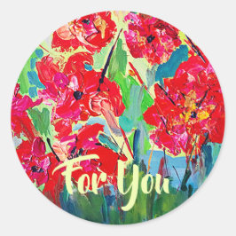 Poppies For You Runder Aufkleber