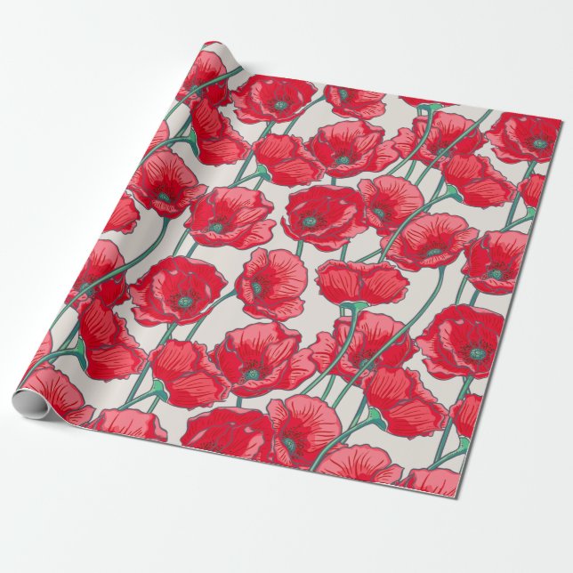 Poppies Geschenkpapier (Ungerollt)