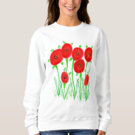 Poppies in Rot Sweatshirt