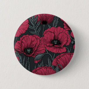 Poppies in Viva Magenta Button