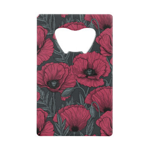 Poppies in Viva Magenta Geldbeutel Flaschenöffner