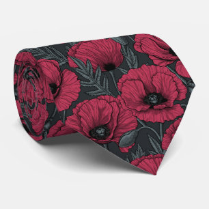 Poppies in Viva Magenta Krawatte