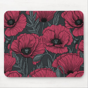 Poppies in Viva Magenta Mousepad