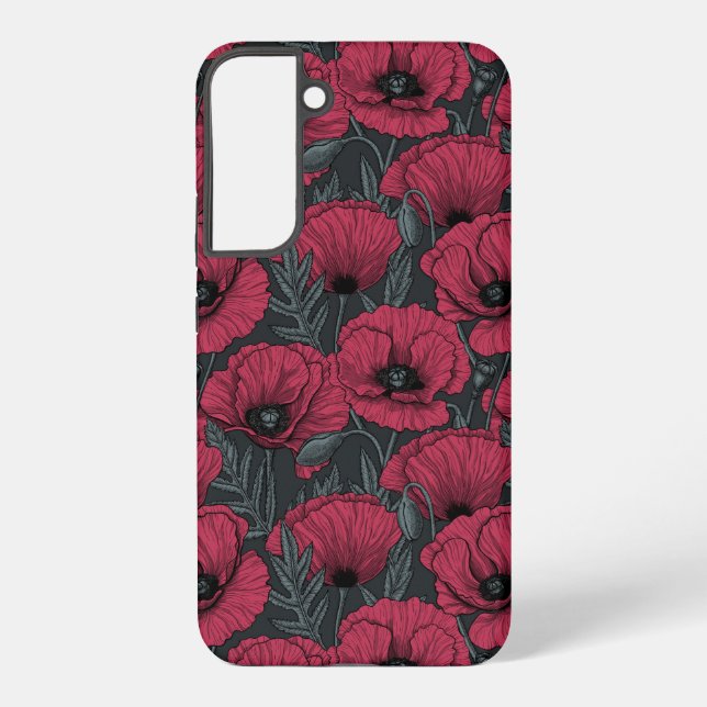 Poppies in Viva Magenta Samsung Galaxy Hülle (Rückseite)