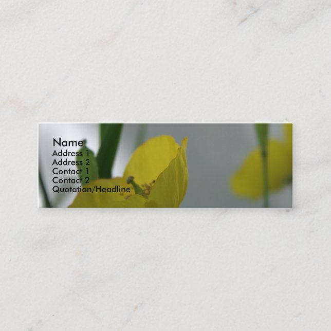 Poppies Jaunes Ombrage 6 Cartes de visite (Devant)
