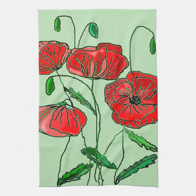 Poppies Küchentücher - Farbe auswählen (Vertikal)