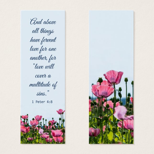 Poppies Marsala Floral Élégante Bible Verse (Devant & derrière)