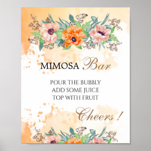 Poppies mimosa Bar Brautparty Poster