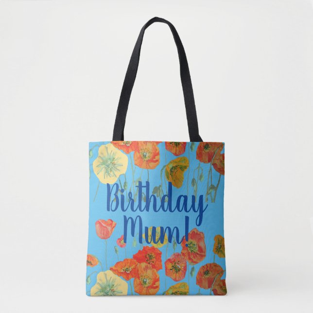 Poppies orange Fleurs florales Sac à maman d'anniv (Devant)