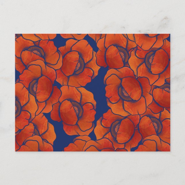 Poppies Pattern Art Poppy Postkarte (Vorderseite)
