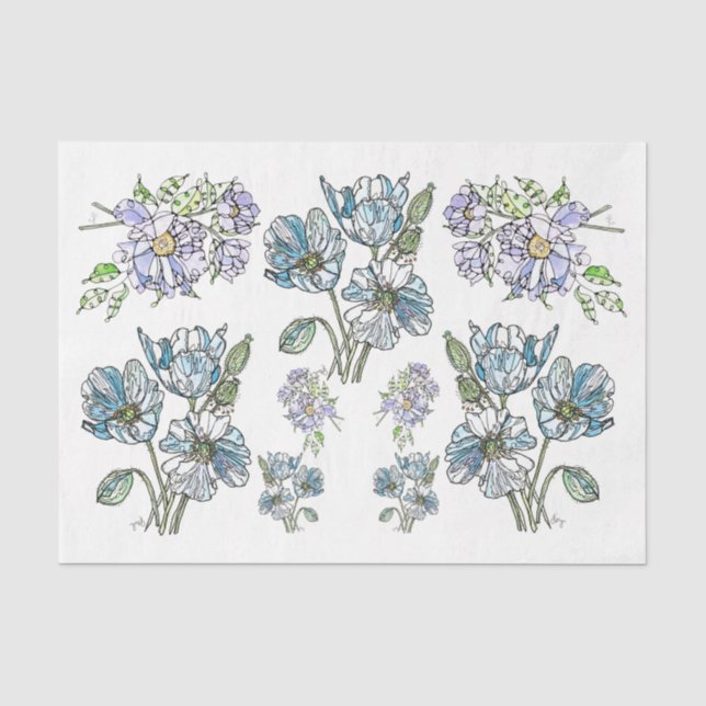 Poppies & Peonies - Dekoupage Tissue Seidenpapier (Vorderseite)