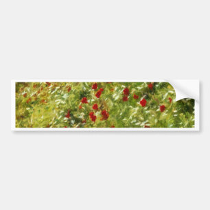 Poppies Pointillism Art Abstrakt Art Autoaufkleber