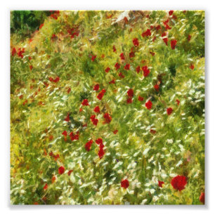 Poppies Pointillism Art Abstrakt Art Fotodruck